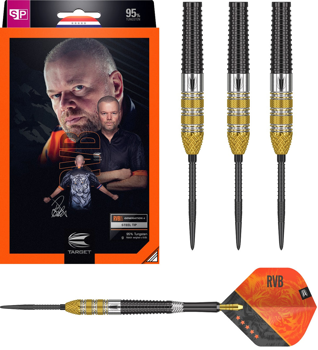 Raymond Van Barneveld G4 95% Tungsten Swiss Point Steel Tip Darts By Target