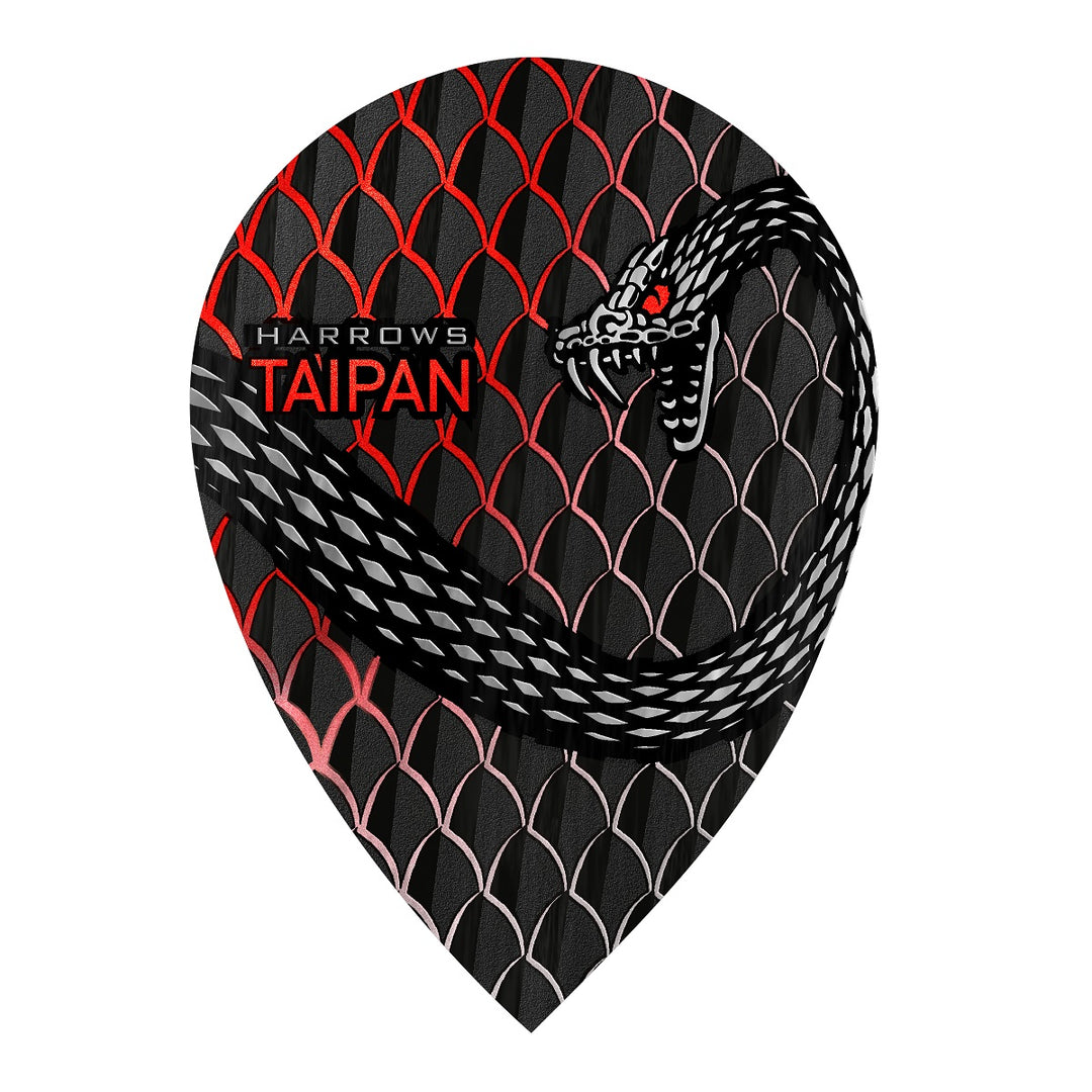 Taipan Red Pear Dart Flights By Harrows