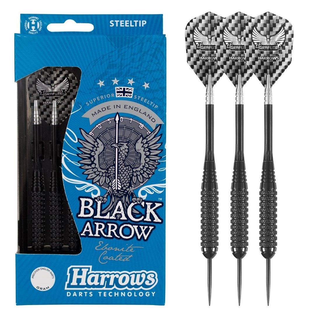 Harrows Black Arrow Brass Knurled Steel Tip Darts