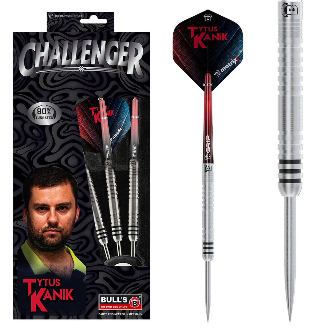 Tytus Kanik Challenger 90% Tungsten Steel Tip Darts by Bulls