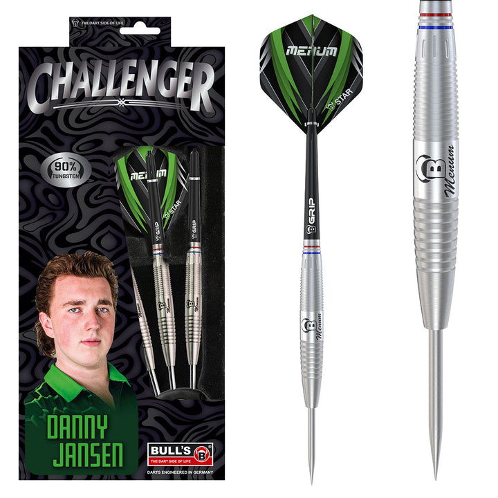 Danny Jansen Challenger 90% Tungsten Steel Tip Darts by Bulls