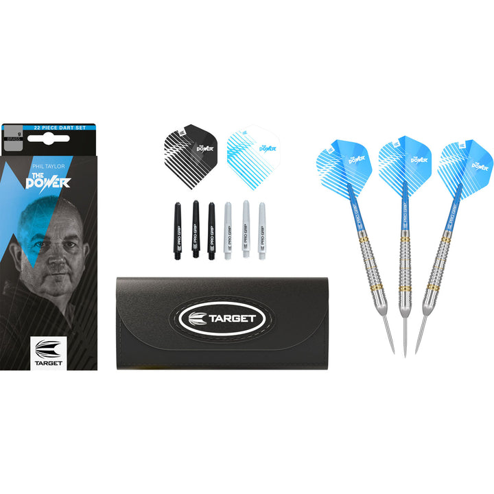 Phil Taylor Brass Radial Grooves Steel Tip Darts by Target