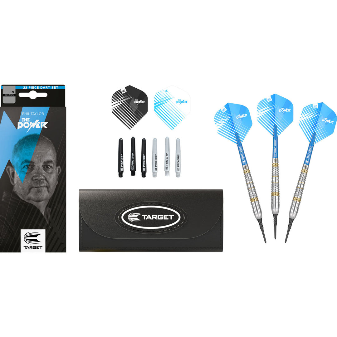 Phil Taylor Brass Radial Grooves Soft Tip Darts by Target