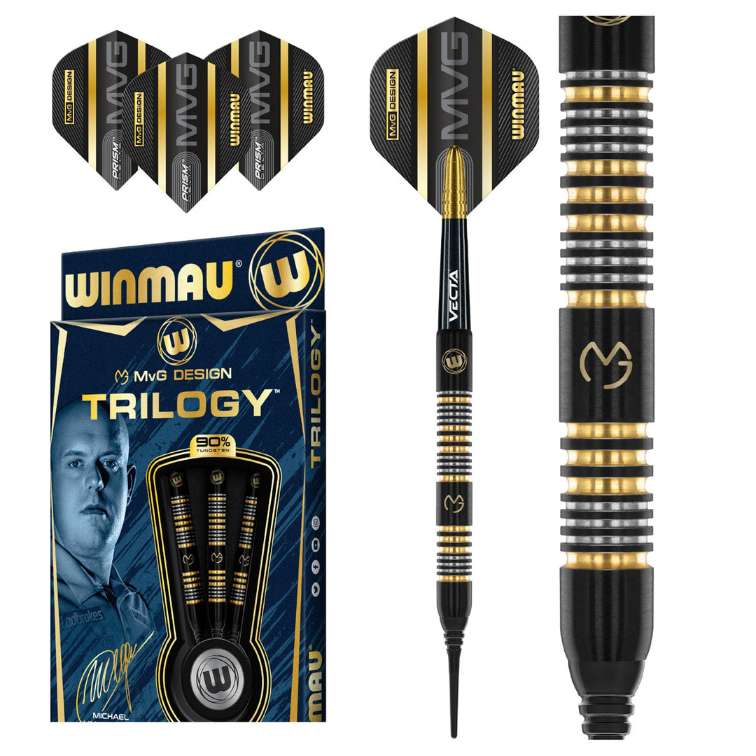 MVG Trilogy 90% Tungsten Soft Tip Darts by Winmau
