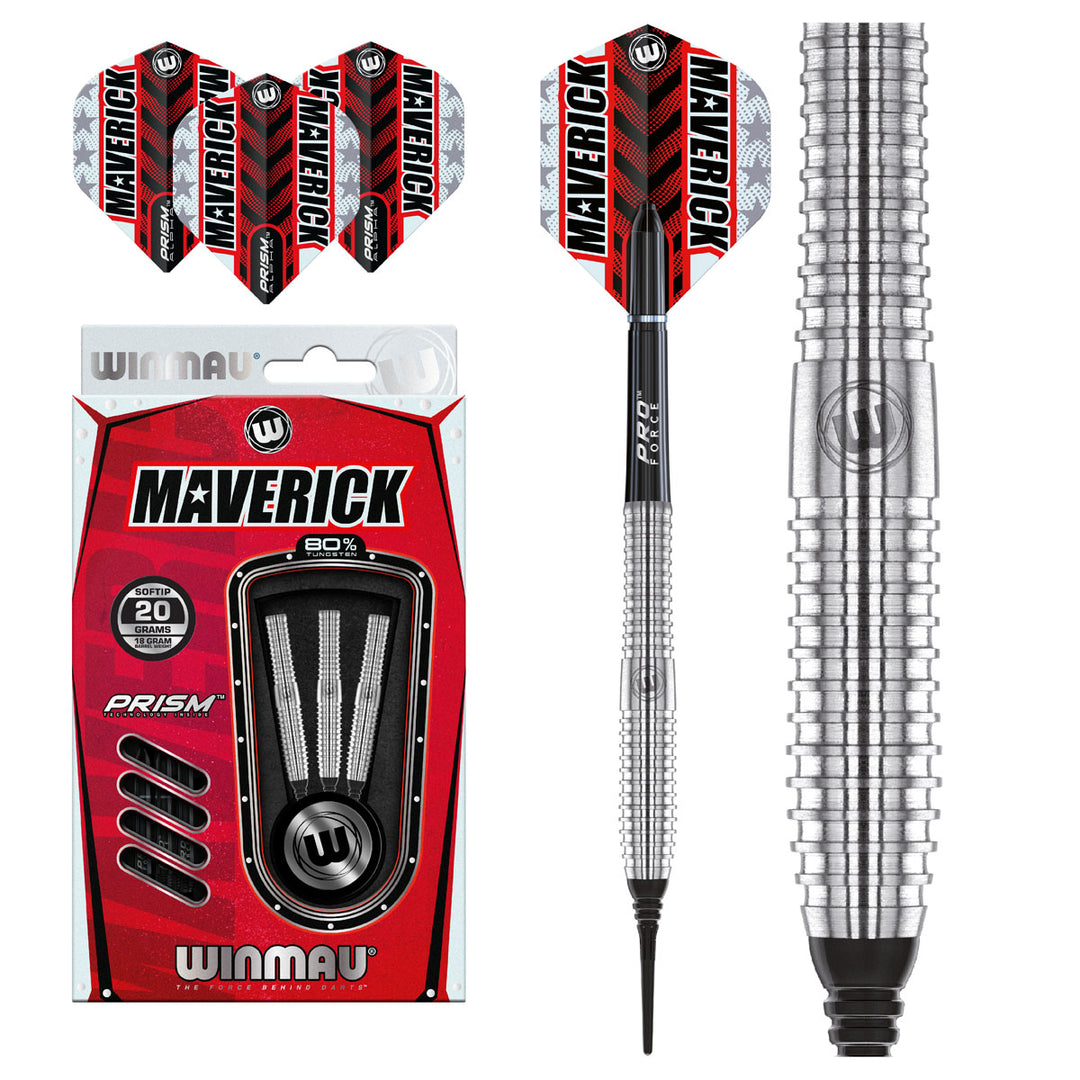 Maverick 80% Tungsten Soft Tip Darts by Winmau