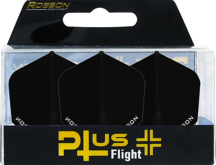 Robson Plus Dart Flights Black No6 Standard Shape