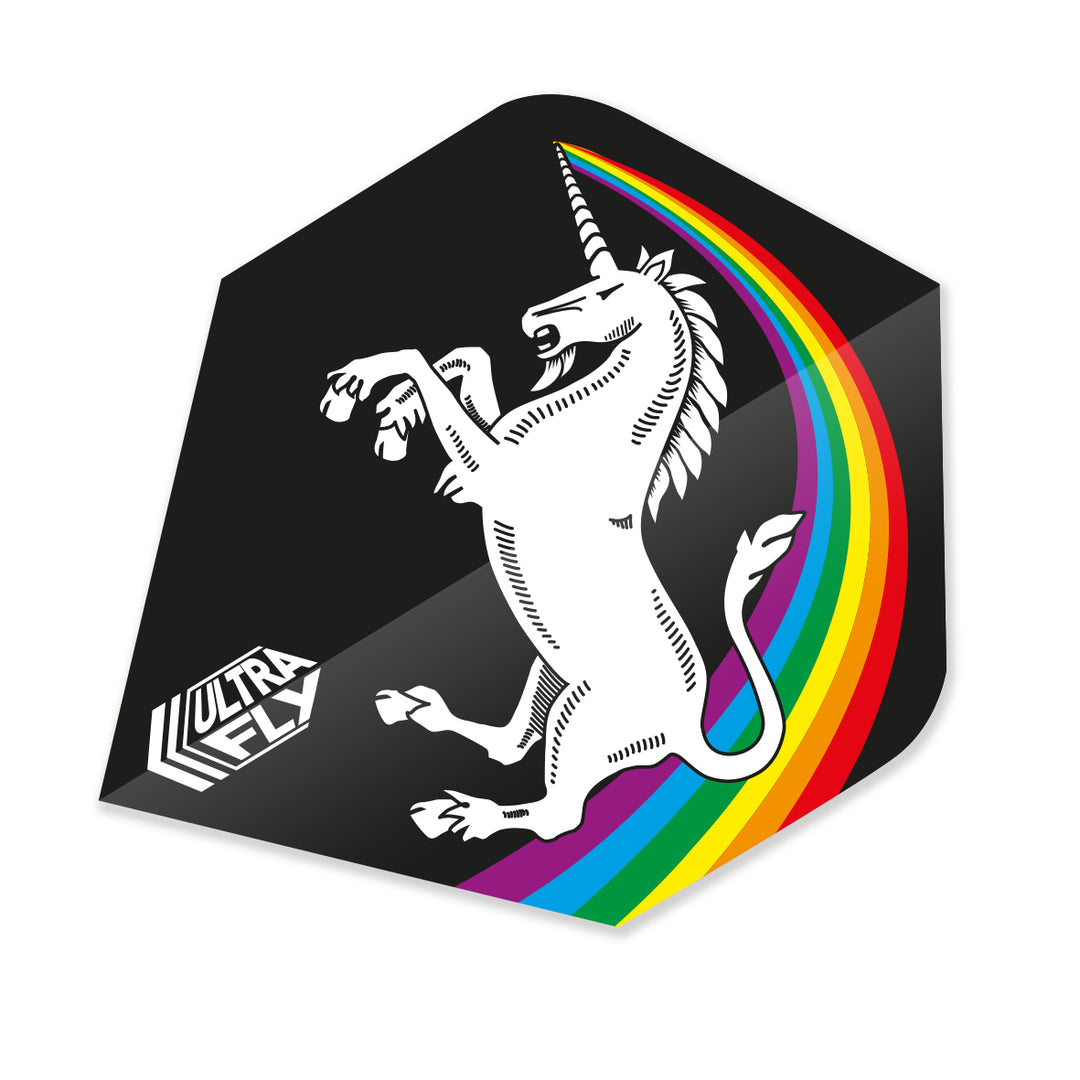 Unicorn Ultrafly Black Rainbow Dart Flights