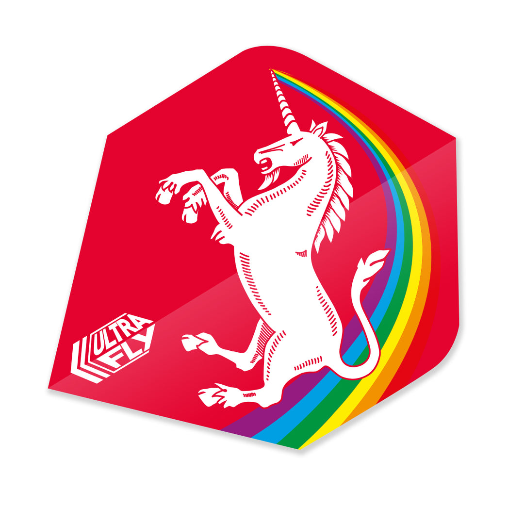 Unicorn Ultrafly Red Rainbow Dart Flights