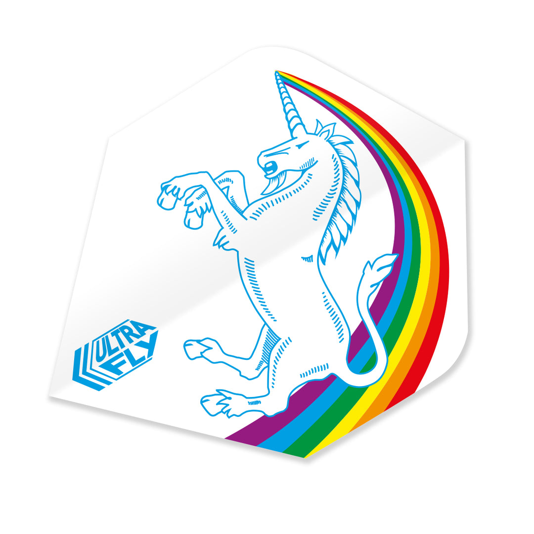 Unicorn Ultrafly White Rainbow Dart Flights