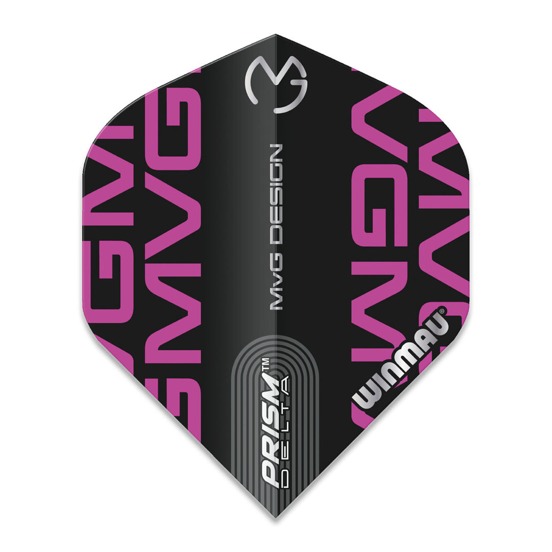 Prism Delta MVG Black and Purple Logo Standard Dart Flights by Winmau
