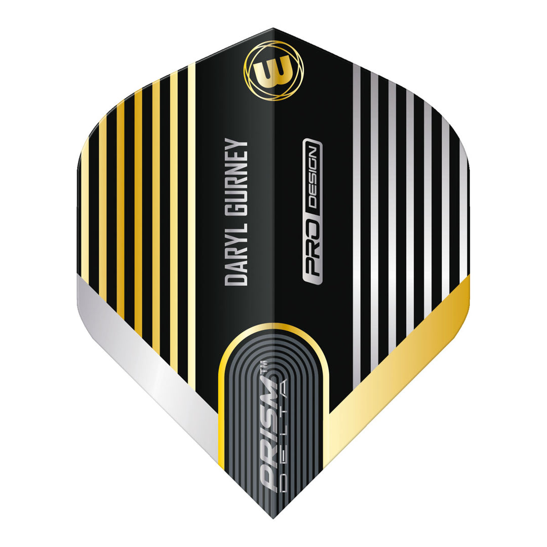 Prism Delta Daryl Gurney Black and Gold Standard Dart Flights by Winmau