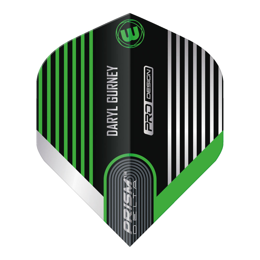 Prism Delta Daryl Gurney Black and Green Standard Dart Flights by Winmau