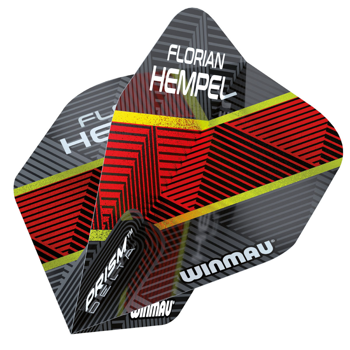 Prism Delta Florian Hempel Grey & Red Standard Dart Flights by Winmau