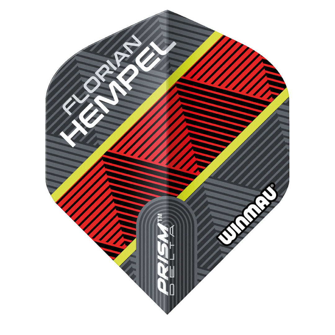 Prism Delta Florian Hempel Grey & Red Standard Dart Flights by Winmau