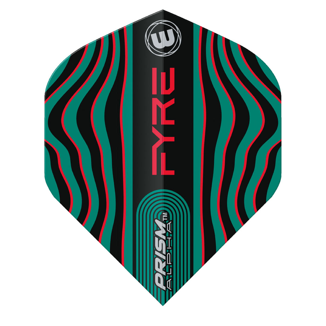 Prism Alpha Fyre Black, Turquoise and Red Standard Dart Flights by Winmau