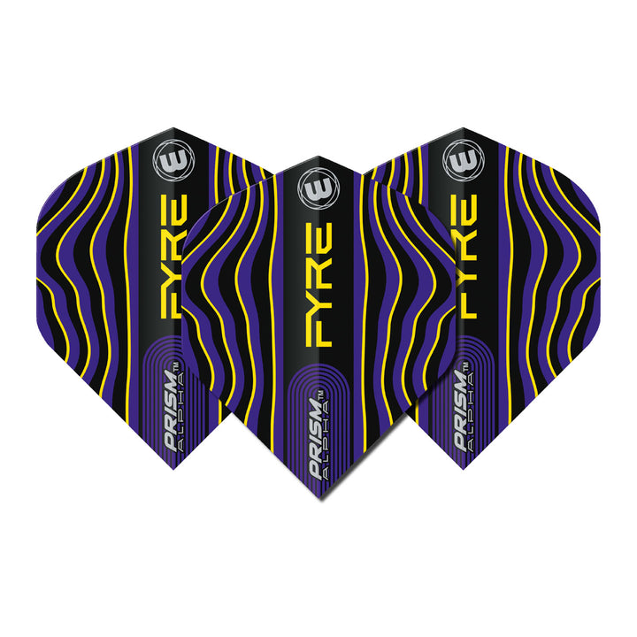 Prism Alpha Fyre Black, Blue and Yellow Standard Dart Flights by Winmau