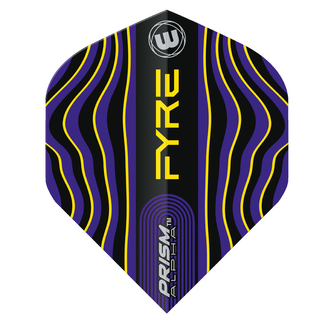 Prism Alpha Fyre Black, Blue and Yellow Standard Dart Flights by Winmau