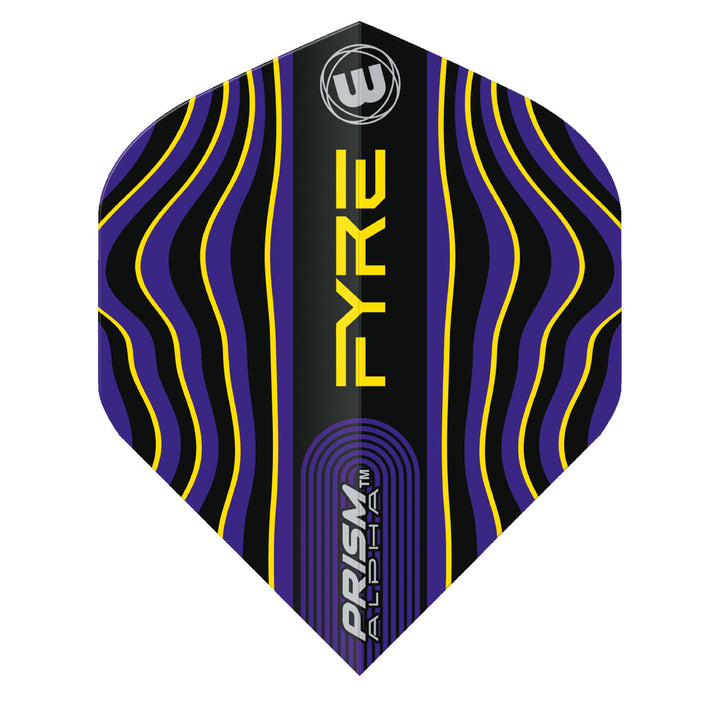 Prism Alpha Fyre Black, Blue and Yellow Standard Dart Flights by Winmau