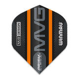 Prism Alpha MVG Black and Orange Logo Stripe Standard Dart Flights by Winmau