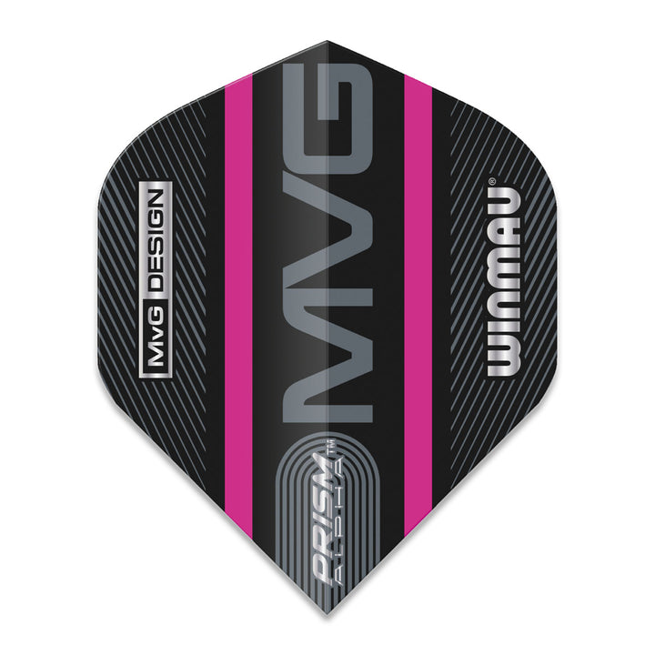 Prism Alpha MVG Black and Purple Logo Stripe Standard Dart Flights by Winmau