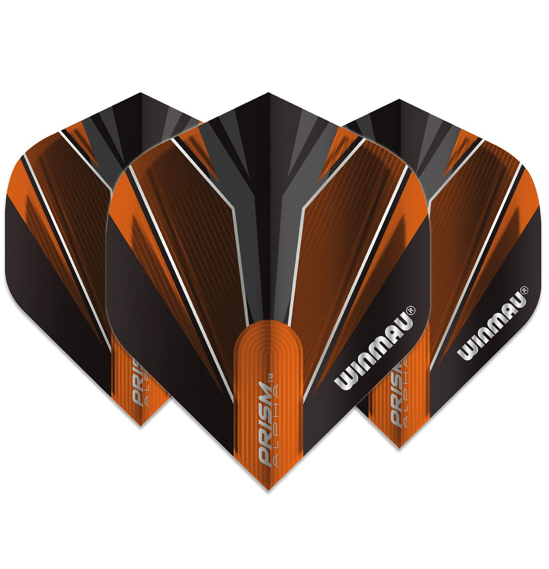 Winmau Prism Alpha Dart Flights 100 micron Standard Orange / Black