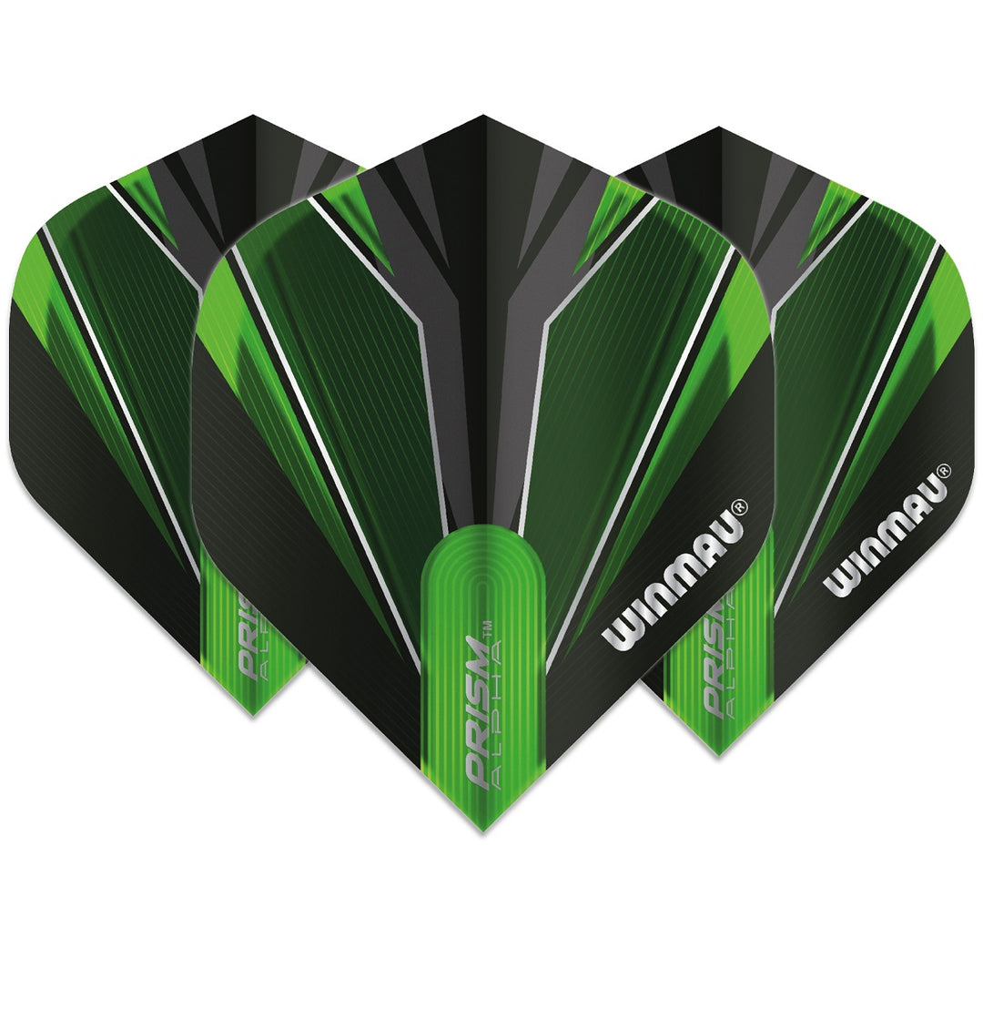 Winmau Prism Alpha Dart Flights 100 micron Standard Green / Black