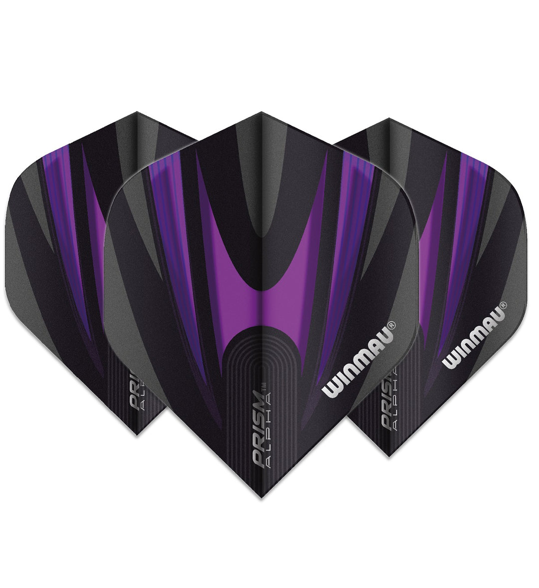 Winmau Prism Alpha Dart Flights 100 micron Standard Purple / Black