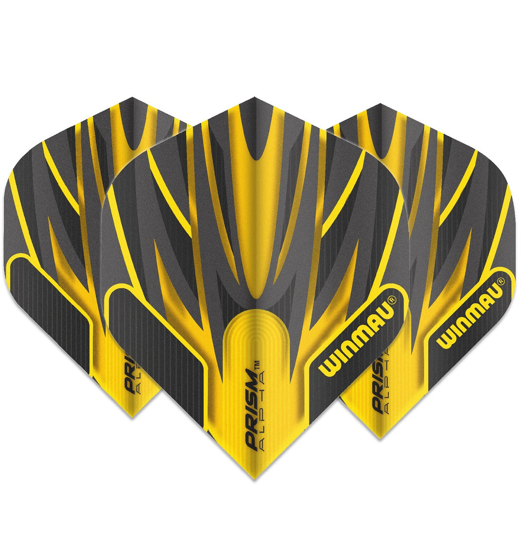 Winmau Prism Alpha Dart Flights 100 micron Standard Yellow / Black