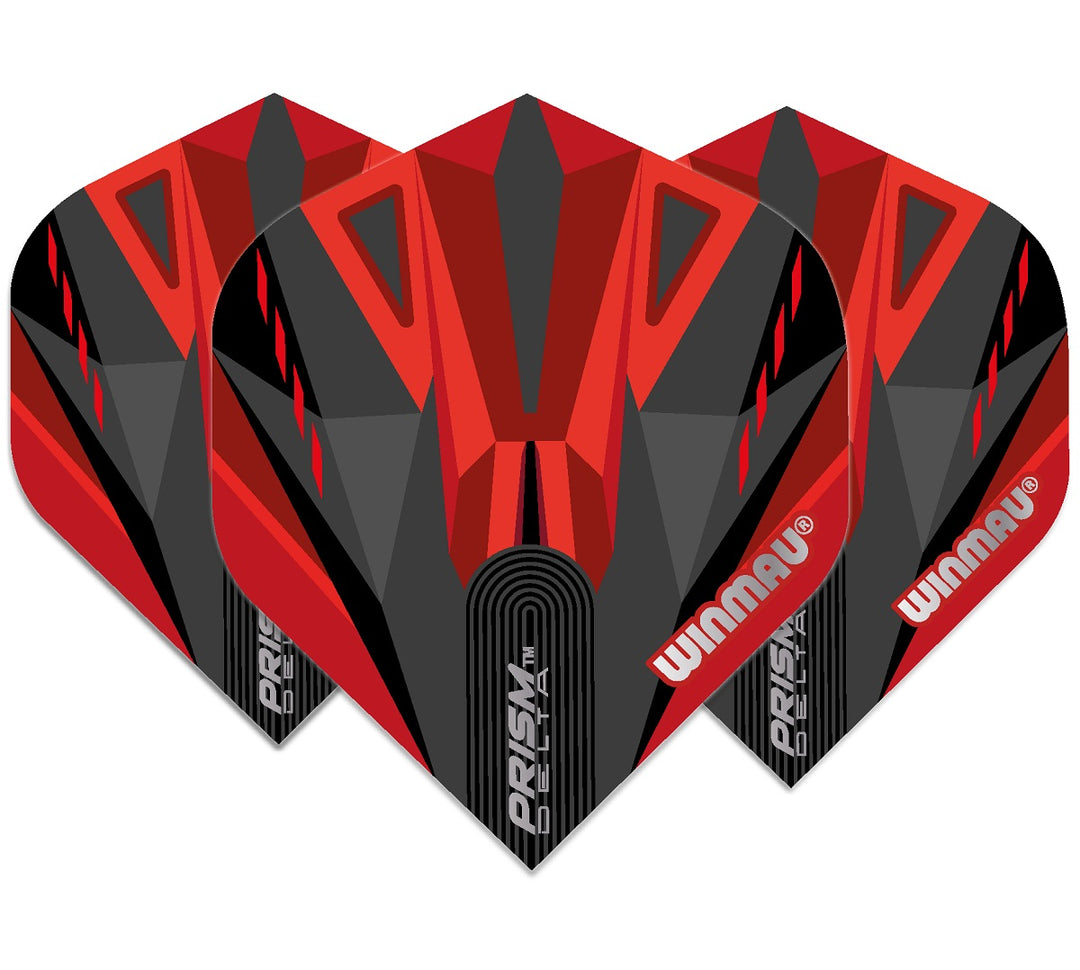 Winmau Prism Delta Dart Flights 100 micron Standard Red / Black