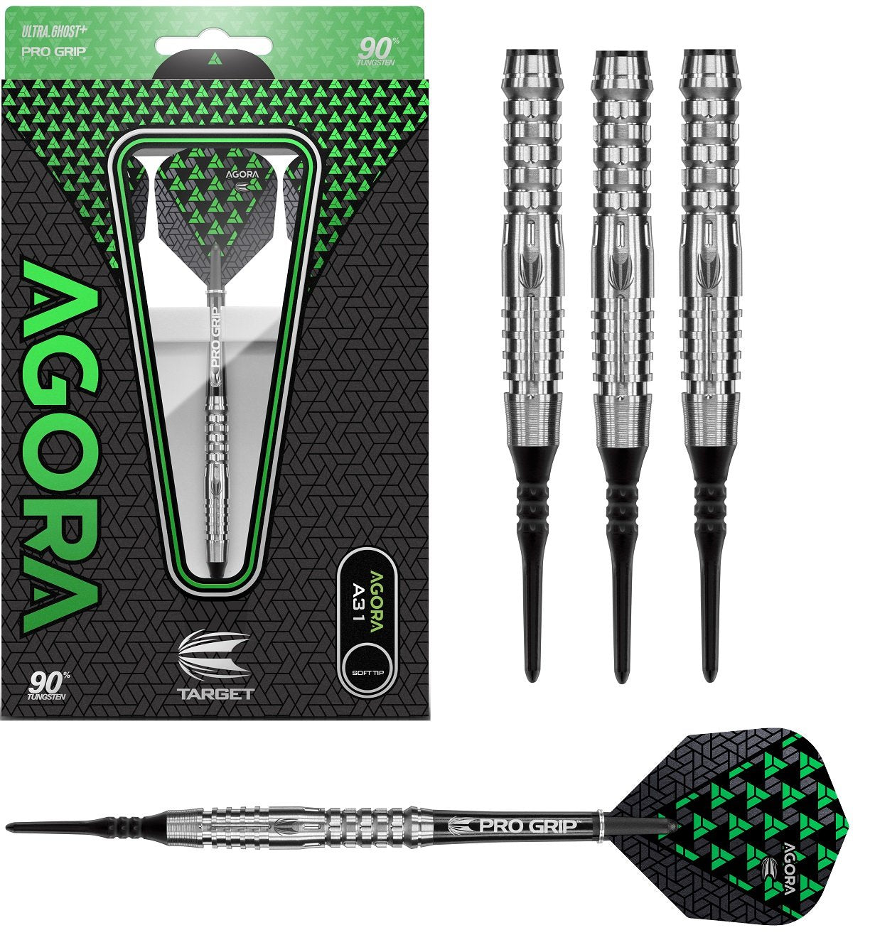 Agora A31 90% Tungsten Soft Tip Darts by Target – Double Top Darts