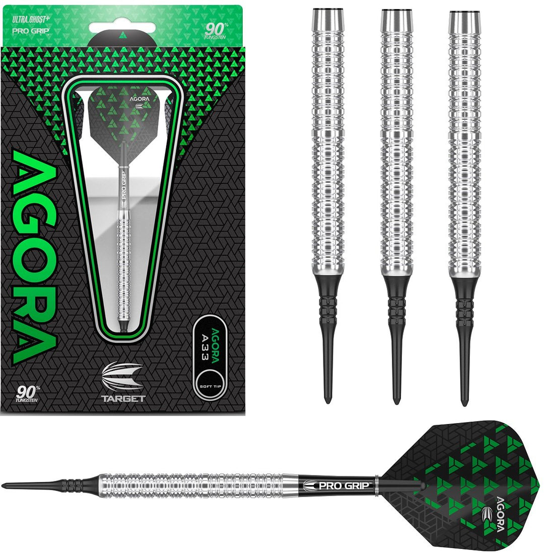 Agora A33 90% Tungsten Soft Tip Darts by Target