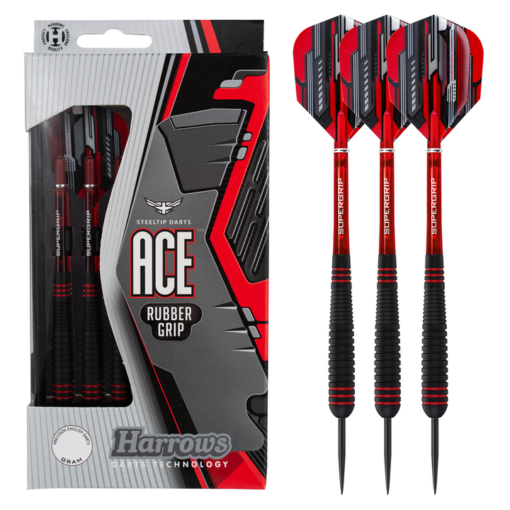 Harrows ACE Rubberised Non Slip Steel Tip Darts