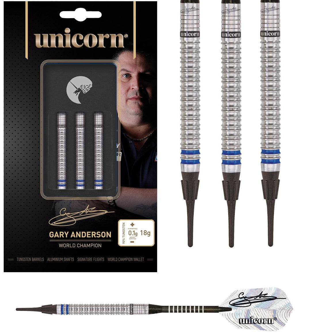 Gary Anderson Phase 3 World Champion Soft Tip Darts by Unicorn