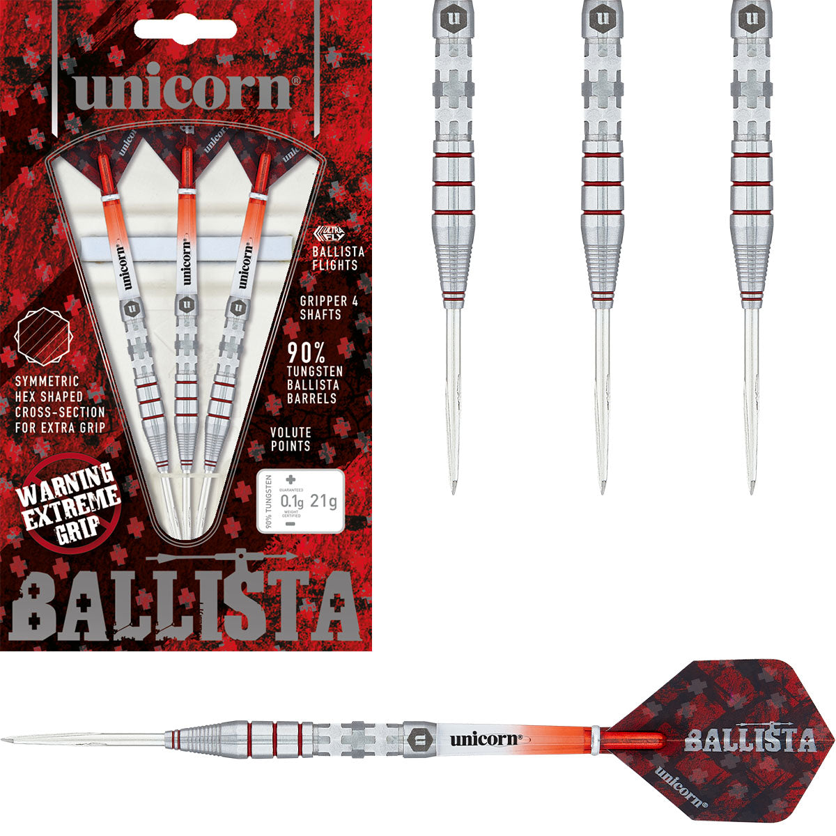 Ballista Style 3 90 Tungsten Dart Steel Tip Darts by Unicorn Double