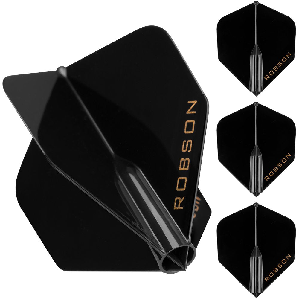 Robson Plus Dart Flights Black No2 Standard Shape