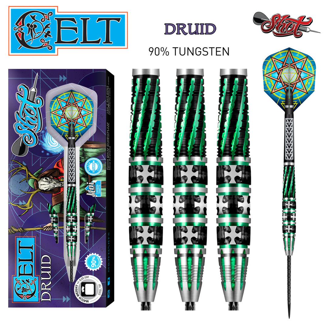 Celt Druid 90% Tungsten Steel Tip Darts by Shot