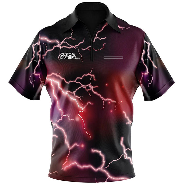 Thunder and Lightning Red Custom Dart Shirt