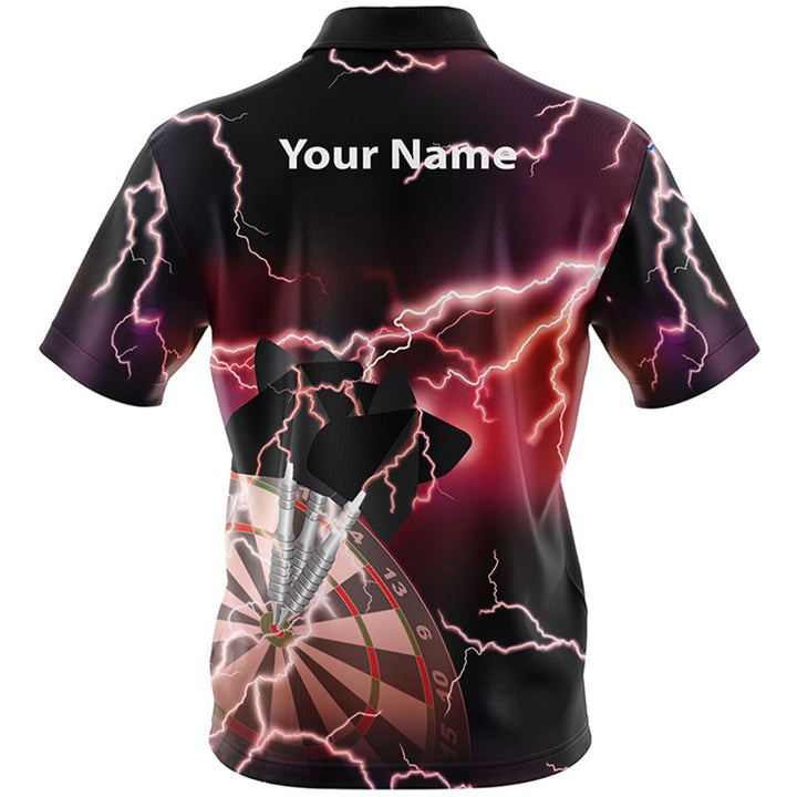 Thunder and Lightning Red Custom Dart Shirt
