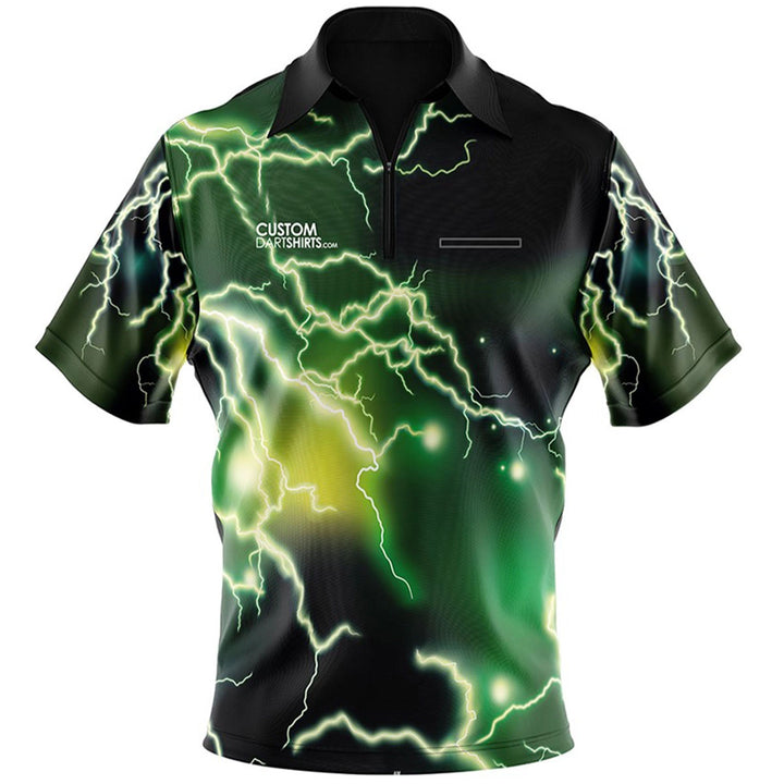 Thunder and Lightning Green Custom Dart Shirt