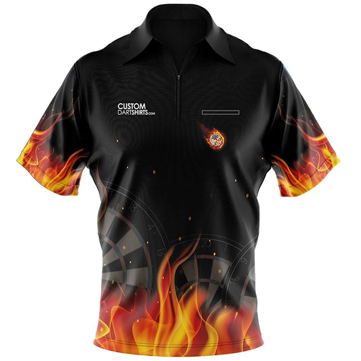 Flaming Skull Custom Dart Shirt