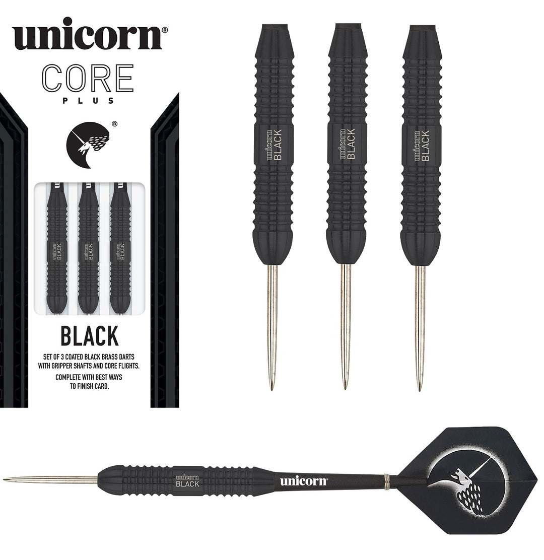 Unicorn Core Plus Black Brass Steel Tip Darts