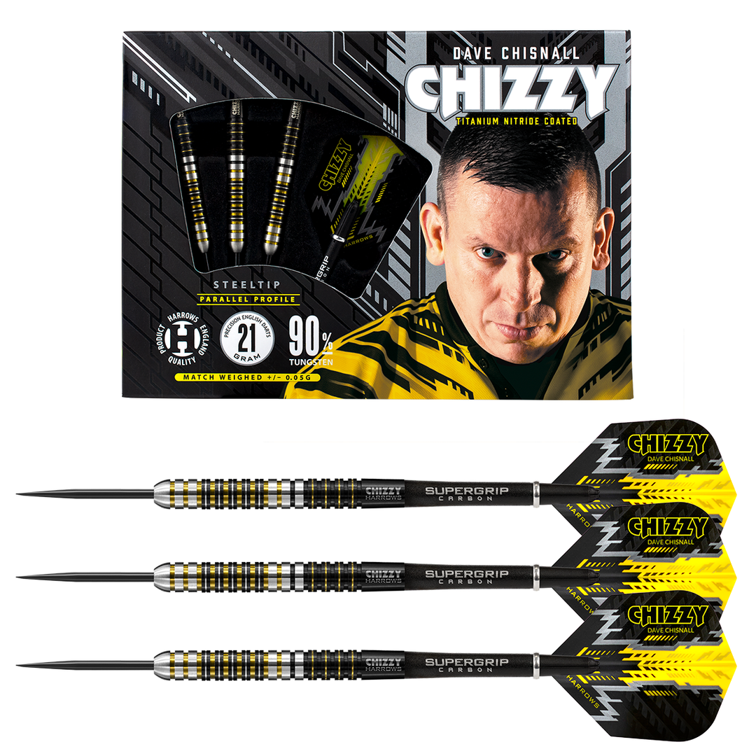 Dave Chisnall Chizzy 90% Tungsten Steel Tip Darts by Harrows