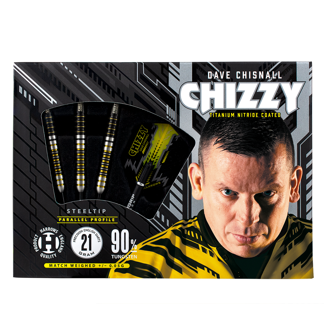 Dave Chisnall Chizzy 90% Tungsten Steel Tip Darts by Harrows