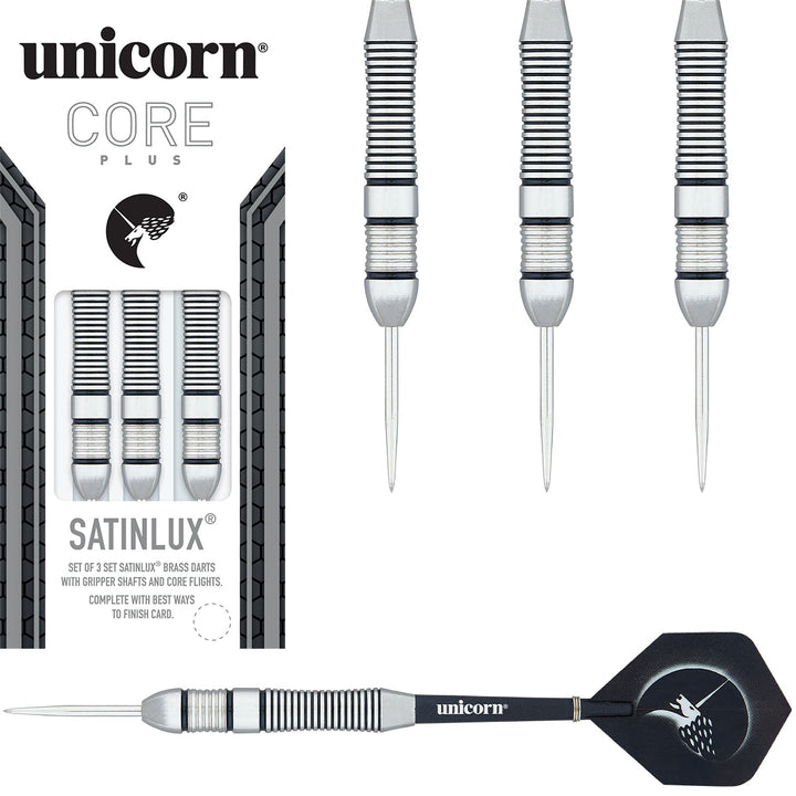 Core Plus Brass Satinlux Steel Tip Darts by Unicorn