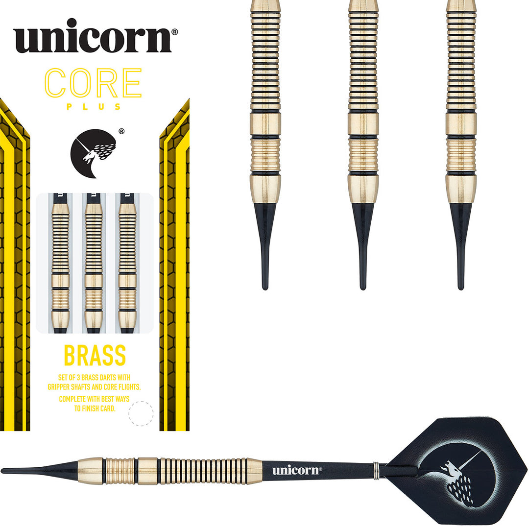 Core Plus Brass Darts Style 1 Soft Tip Darts by Unicorn