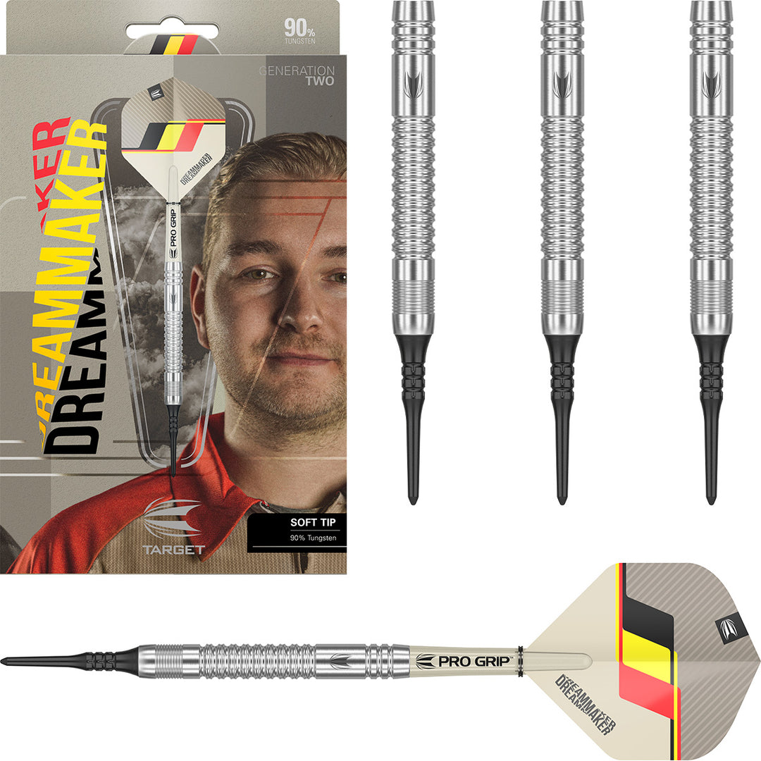 Dimitri van den Bergh G2 90% Tungsten Soft Tip Darts by Target