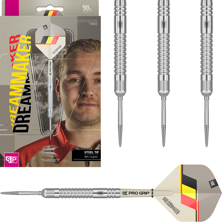 Dimitri van den Bergh G2 90% Tungsten Steel Tip Darts by Target
