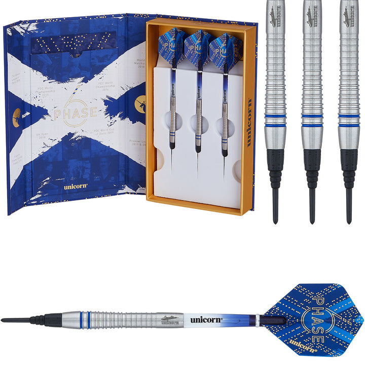 Gary Anderson Phase 6 World Champion 90% Tungsten Soft Tip Darts by Unicorn