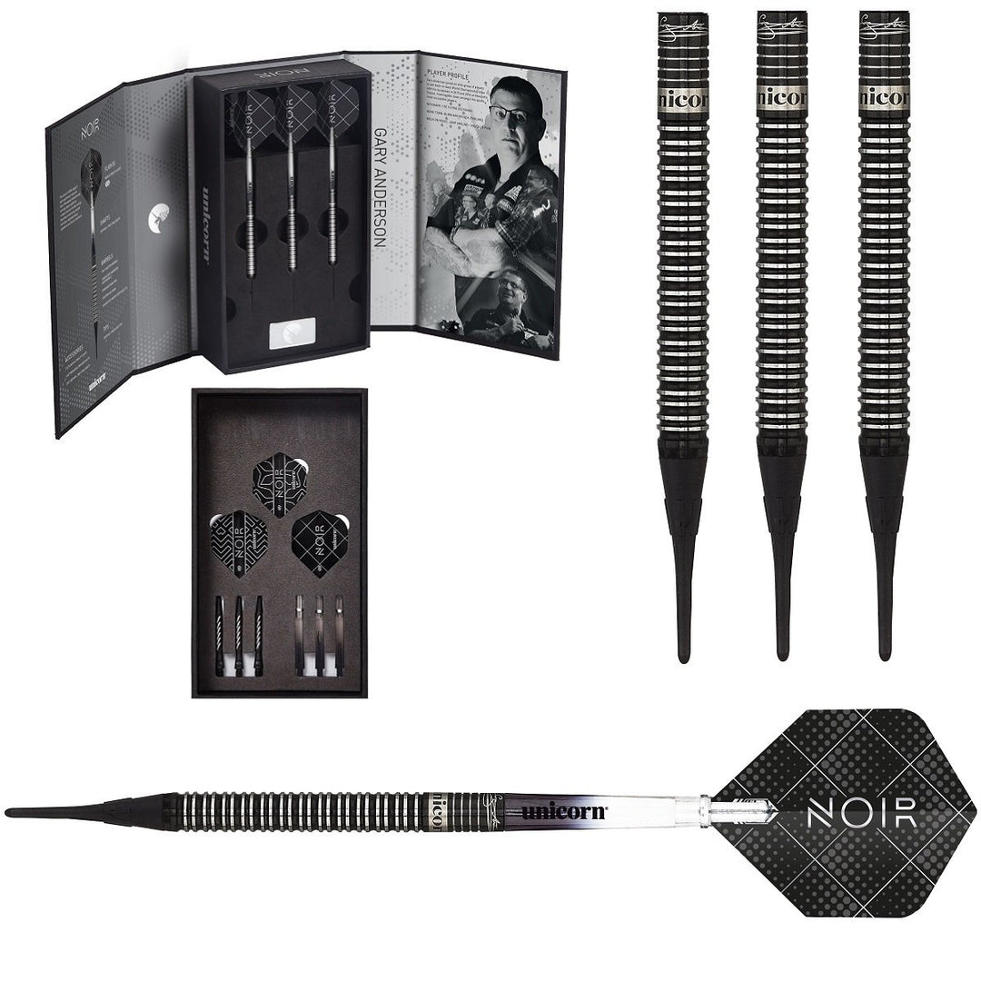 Gary Anderson Noir Deluxe Player Edition Phase 3 World Champion SoftTip Darts by Unicorn