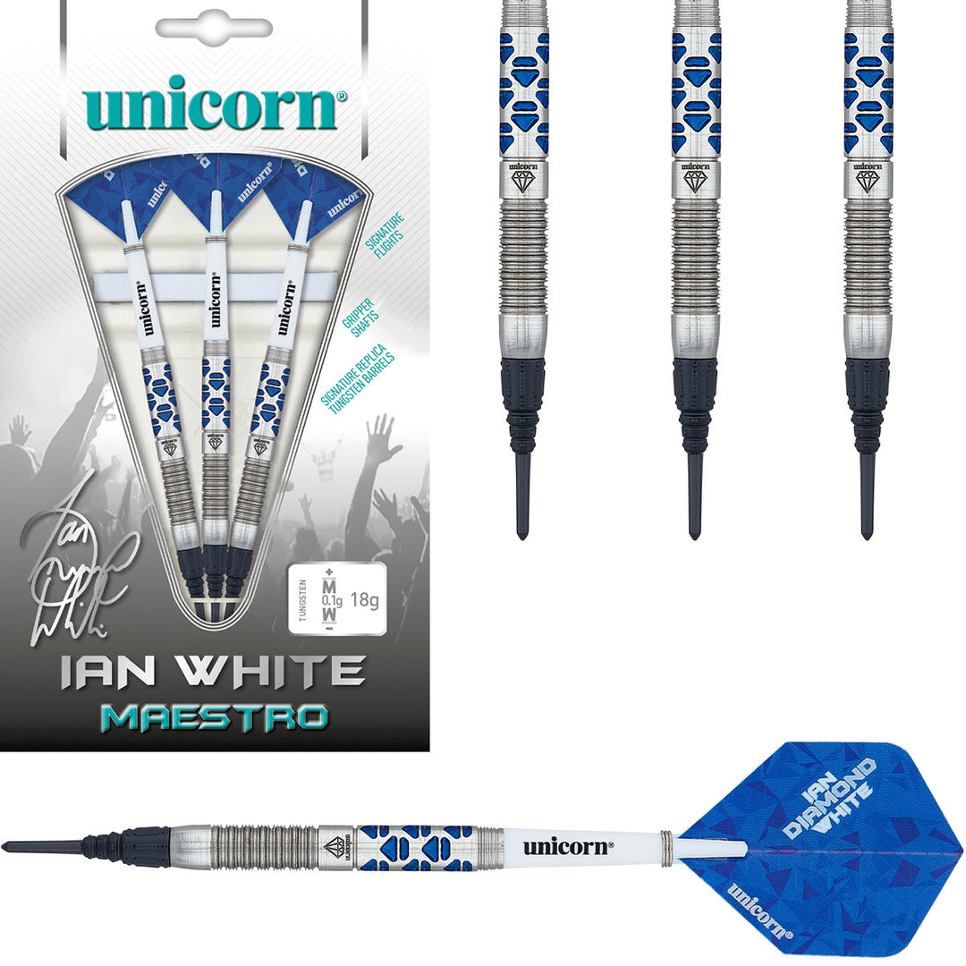 Ian White Phase 2 Maestro 90% Tungsten Soft Tip Darts by Unicorn